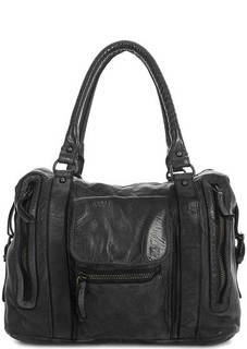 Кожаная сумка с короткими ручками и плечевым ремнем Gianni Conti