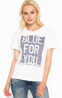 Хлопковая футболка с груглым вырезом Hilfiger Denim