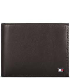 Коричневое кожаное портмоне Tommy Hilfiger