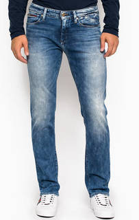 Синие зауженные джинсы с эффектом делаве Hilfiger Denim