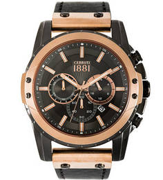 Часы-хронограф с кожаным браслетом Cerruti 1881