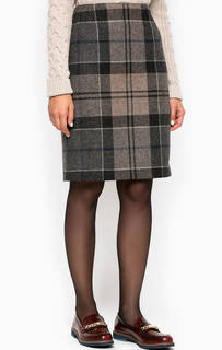 Серая шерстяная юбка с разрезом Barbour