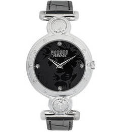 Часы круглой формы с кожаным ремешком Versus