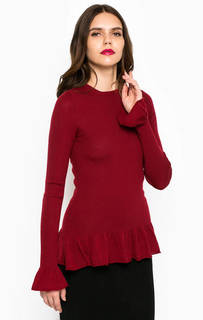 Шерстяной джемпер с оборками Pinko