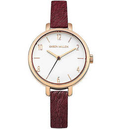 Часы круглой формы с тонким ремешком Karen Millen