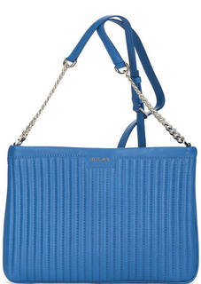 Синяя кожаная сумка через плечо Dkny