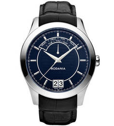 Часы с черным кожаным ремешком Rodania