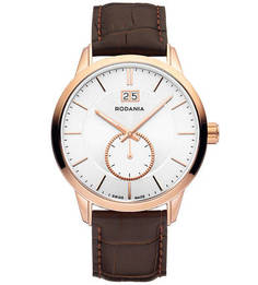 Часы с коричневым кожаным ремешком Rodania