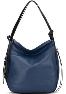 Синяя кожаная сумка-рюкзак на молнии Dkny