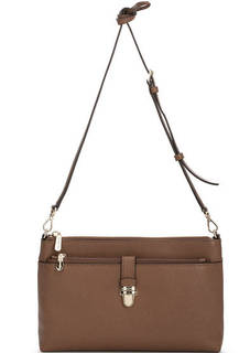 Коричневая кожаная сумка через плечо Michael Michael Kors