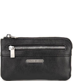 Черная кожаная ключница на молнии Sergio Belotti
