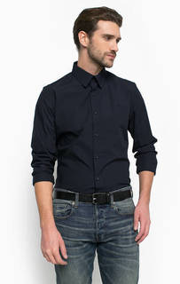 Приталенная синяя рубашка из хлопка G Star RAW