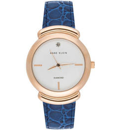 Часы с синим кожаным браслетом Anne Klein