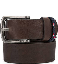 Кожаный коричневый ремень Tommy Hilfiger