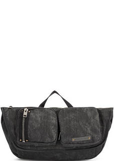 Серая текстильная сумка с откидным клапаном Diesel