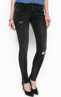 Рваные джинсы скинни с низкой посадкой Diesel