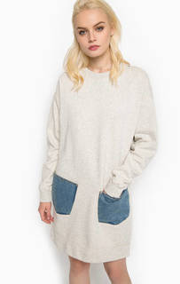 Короткое хлопковое платье с карманами Diesel