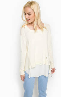 Удлиненный джемпер молочного цвета Trussardi Jeans