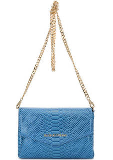 Синий клатч с выделкой под рептилию Trussardi Jeans