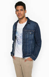 Синяя джинсовая куртка с застежкой на болты Mustang