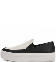 Кожаные слипоны на платформе Dkny