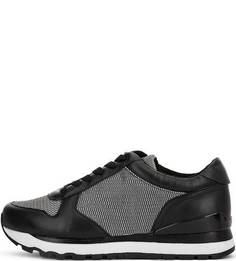 Текстильные кроссовки с кожаными вставками Dkny