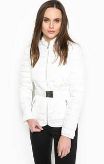 Белая куртка на молнии с поясом Trussardi Jeans