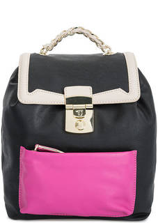 Черный рюкзак с контрастными вставками Trussardi Jeans