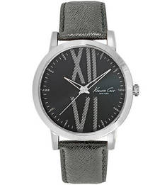 Часы с серым кожаным ремешком Kenneth Cole