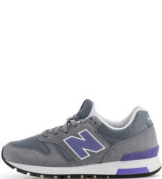 Серые кроссовки из замши и текстиля New Balance