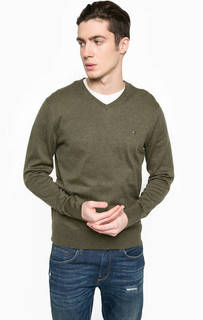 Джемпер из хлопка с треугольным вырезом Tommy Hilfiger