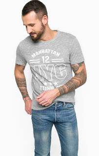 Серая футболка с короткими рукавами Tom Tailor Denim