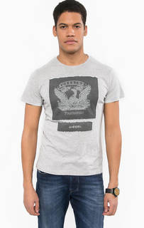Хлопковая футболка с нашивками Diesel