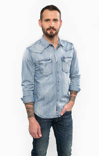 Джинсовая рубашка на кнопках Replay