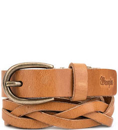 Коричневый кожаный ремень Wrangler