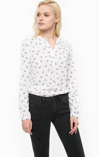 Белая блуза с контрастным принтом Hilfiger Denim