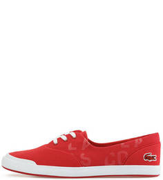 Красные текстильные кеды Lacoste