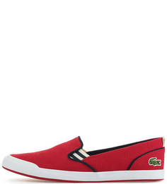 Красные текстильные слипоны Lacoste