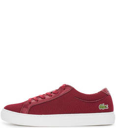 Бордовые текстильные кеды Lacoste