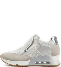 Текстильные кроссовки с замшевыми вставками Ash