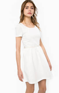 Короткое белое платье с молнией на спине Patrizia Pepe