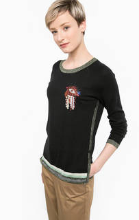 Джемпер черного цвета с вышивкой Scotch&Soda