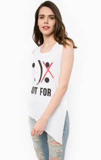 Белая майка с принтом MET