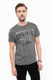 Серая футболка с круглым вырезом Diesel