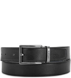 Двусторонний кожаный ремень с двумя пряжками Lacoste