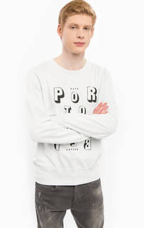 Голубой свитшот из хлопка с принтом Pepe Jeans