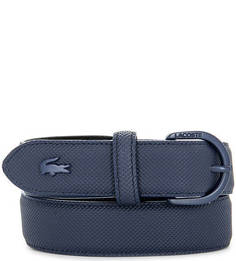 Фактурный синий ремень Lacoste
