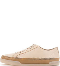 Бежевые кеды из натуральной кожи Clarks