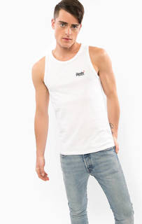 Белая хлопковая майка Superdry