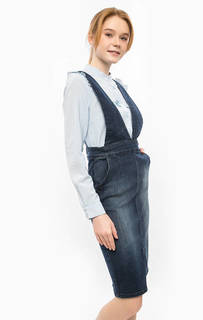 Синий джинсовый комбинезон средней длины Ichi